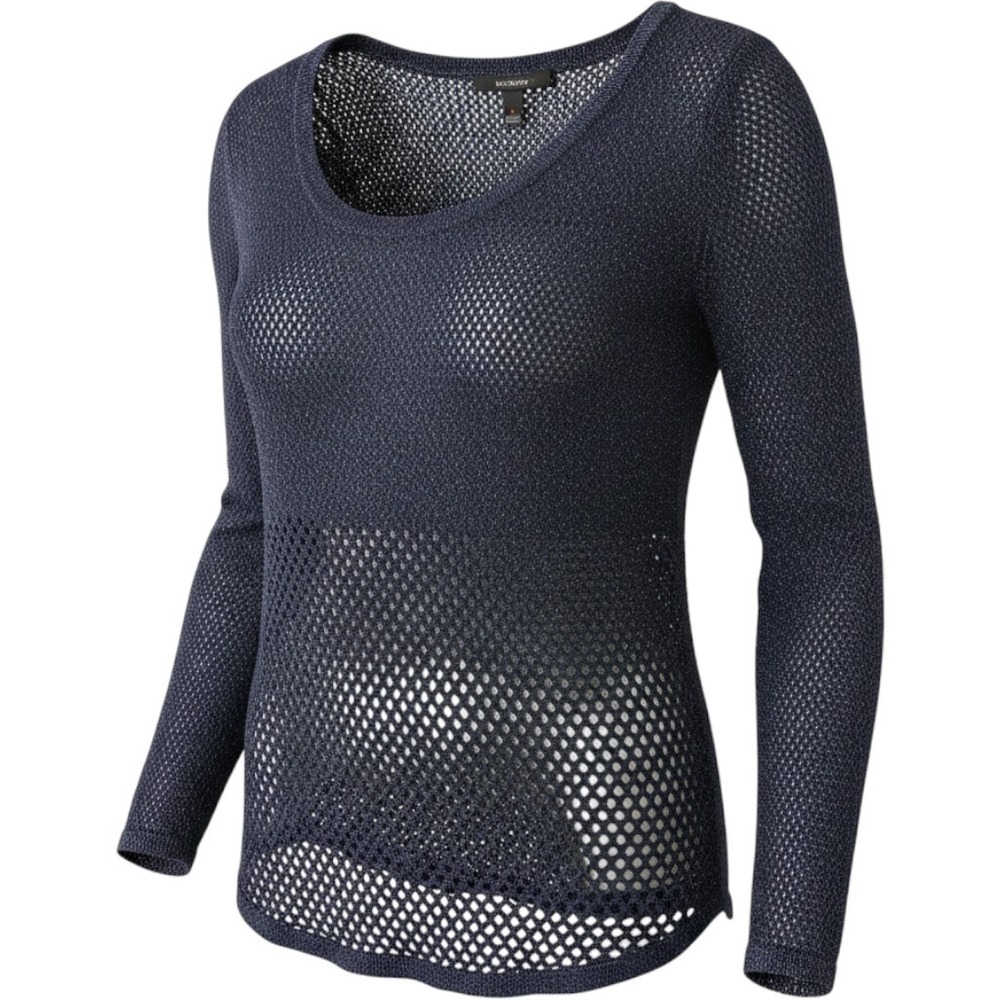 Rock & Republic Metallic Open Knit Sweater Womens M Navy‎ Blue Excellent Grunge